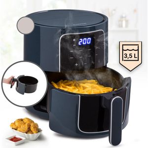 Klarstein Crisp-Pro Heteluchtfriteuse - Air fryer - 1400W - 3.5 Liter - 8 Programma's - Timer - Antraciet