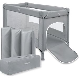 Babybedjes voor baby's en kinderen vanaf de geboorte tot 15 kg, 128 x 68 cm, lichtgewicht, compact opvouwbaar, inclusief draagtas, reiswieg, babybox, kinderbedje, praktische accessoires, grijs