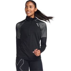 2xu Light Speed Half Rits Lange Mouw T-shirt Zwart M Vrouw