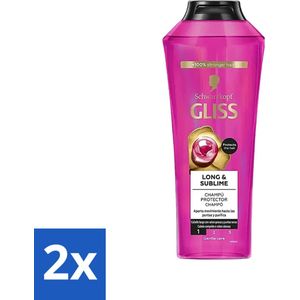 2 x Gliss-Kur - Shampoo - Supreme Length - Versterkt & Verzorgt Lang Haar - 400 ml - Glans Shampoo - Lang Haar Shampoo - Haarversterking - Haarherstel - Keratine Shampoo