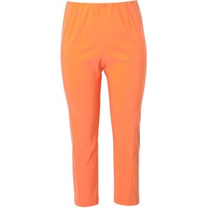 MIAMODA - Dames - Bengaline broek elastische Slim Fit metallic print - Mandarijn - Maat 46