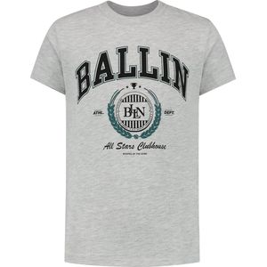 Ballin Amsterdam - Jongens Slim Fit T-shirt - Grijs - Maat 116