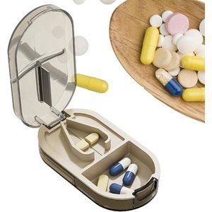Pillensnijder met Opbergvak – Precisie Tablettensnijder met RVS Mes – Compact & Draagbaar Medicijn Splitter voor Vitaminen & Supplementen