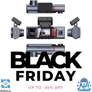 Black Friday – 35% Korting – Basoo 3.16 Inch 3-Lens Dashcam 4K WiFi GPS – Voor-, Achter- & Binnenopname – Nachtzicht, Parkeerbewaking, G-Sensor – Full HD Video Recorder voor Taxi & Personenau