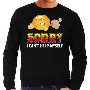 Foute party sweatshirt/trui - zwart - Scheet latend - Sorry cant help myself - Fun cadeau XL