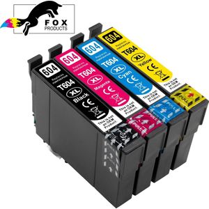 FoxProducts 604XL Cartridges - 4 Stuks - Epson XP2200 - XP3200 - WF2910DWF