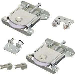 Famanu 2 stuks schuifdeur kledingdeur onderdelen, schuifdeur kledingdeur kit, vervanging voor schuifkast deur wielen, schuifdeur geleiders rollen compatibel met Stanley/Spacepro/iSpace kledingkast kast deur
