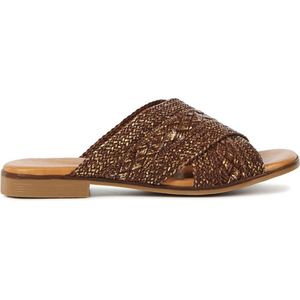 Stefano Lauran - S3107 - Slippers - Bruin - Gevlochten Leer