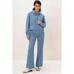 Sissy-Boy - Denim cropped jas met streepjes patroon