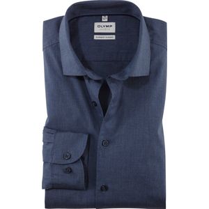 OLYMP - Level 5 - Body Fit Overhemd - Marine Blauw - Strijkvriendelijk
