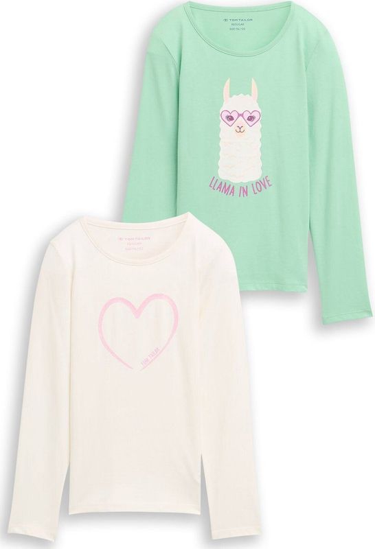 Tom Tailor - Shirt - Wool White - Lange Mouwen - Met Print