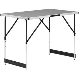 Opvouwbare en Verstelbare Campingtafel - Aluminium en MDF Tuintafel voor Binnen en Buiten