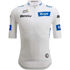 Santini Tour De France Official White 2025 Korte Mouw Wielertrui Wit XS Man