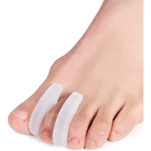 Scoby - Teencorrector - Teenspreiders - Siliconen - Hallux Valgus - Teenscheider - Toes Straightener - Wit/Transparant - 2 stuks
