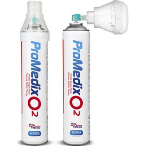 Promedix - Set van 9 stuks Draagbare zuurstofinhalator in een blik 99,4% O2 12L
