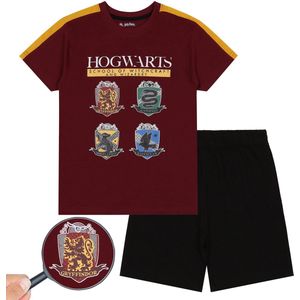 Harry Potter Jongenspyjama met korte broek, bordeauxrode en zwarte zomerpyjama
