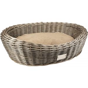 Duvo+ Provence rieten mand ovaal & kussen 90x71x23cm