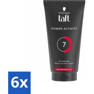 6 x Taft - Power Activity 7 - Styling Gel - Energieke styling - 150 ml - Haarstyling Gel - Taft Styling Gel - Sterke Hold - Sweatproof Gel - Sportieve Styling