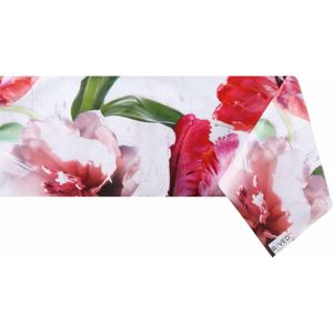 Raved Tafelzeil Tulpen 140 cm x 300 cm - Rood - PVC - Afwasbaar