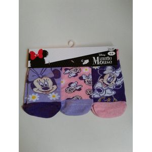 Minnie Mouse -enkelsokken Minnie Mouse - 3 paar - meisje - maat 23/26