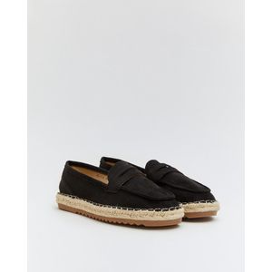 Dames Espadrilles - Zwart - Suedine - Maat 36 -