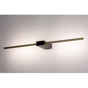 Lumidora Wandlamp 74629 - Voor binnen - CHANDLER - Ingebouwd LED - 6.0 Watt - 600 Lumen - 2700 Kelvin - Zwart - Goud - Messing - Metaal - Badkamerlamp