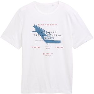 TOM TAILOR - Shirt - Petrol/Rood/Zwart/Wit - Kwartmouw - Normale Pasvorm