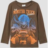 T-shirt - Jersey Top - Lange Mouwen - Ronde Hals - Dinosaurussen Print