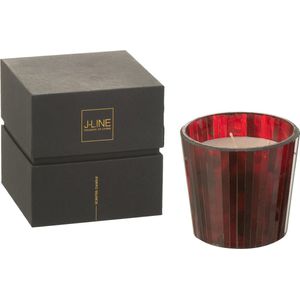 J-Line geurkaars Noa - Ruby Red - glas - rood - small - 35U