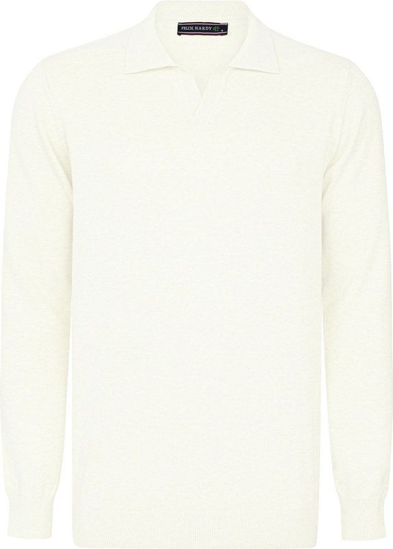 Felix Hardy - Gebreide Polo Trui - Ecru - 100% Katoen - Heren