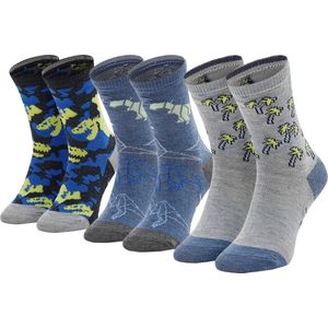 Skechers 3PPK Boys Casual Glow In The Dark Socks SK41078-9303, voor een jongen, Veelkleurig, Sokken, maat: 31-34