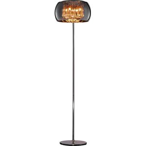 LED Vloerlamp - Torna Vapiro - G9 Fitting - Rond - Mat Chroom - Aluminium