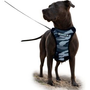 Hondentuigje Camouflage grijs Maat S - Hondenharnas - anti trek tuig - easywalk tuigje voor honden