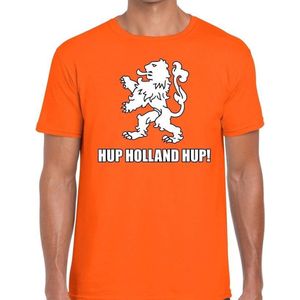 Nederland supporter t-shirt Hup Holland Hup oranje voor heren L