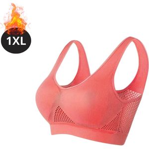 Livano BH Zonder Beugel - Zonder Bandjes - Push-up Bh's - Comfort Beha - Comfortabel - Sterk - Yoga - Plus Size - Rood - Maat 1XL