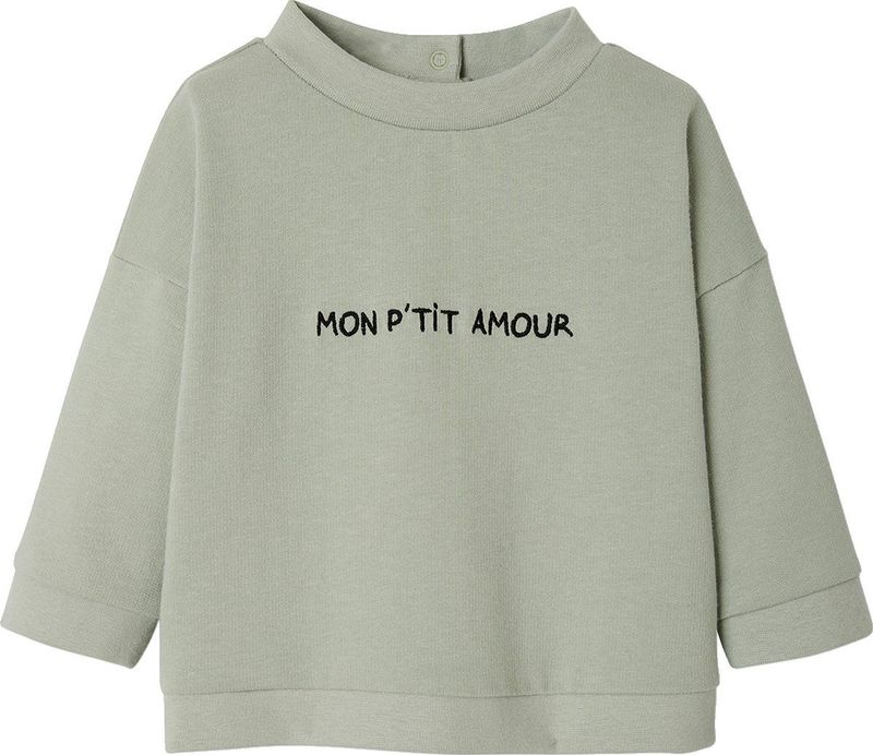 Vertbaudet - Aanpasbaar Sweatshirt - Baby - Met Boodschap - Geborsteld Fleece