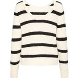 ICHI - IHKAMARA - Trui - Ecru/Nachtblauw - Lange Mouw