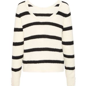 ICHI - IHKAMARA - Trui - Ecru/Nachtblauw - Lange Mouw