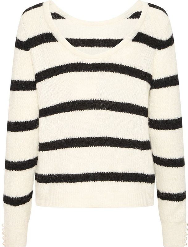 ICHI - IHKAMARA - Trui - Ecru/Nachtblauw - Lange Mouw