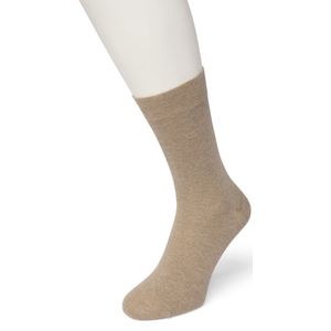 Bonnie Doon Katoenen Comfort Sok Taupe Dames maat 39/42 - Speciale Breitechniek in Boord - Knelt niet - Katoen en Lycra - Maximaal Draagcomfort - Zakt niet af - Gladde Teennaad - Voor Gevoelige Voeten/Benen - Licht Bruin - Gemeleerd - BE121401.376