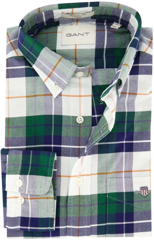 GANT - Overhemd - Geruit - Katoen - Lange Mouw - Regular Fit