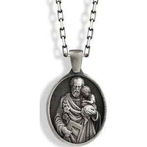 Saint Joseph medaille ketting Oxidized 16 inches
