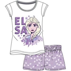 Disney Frozen 2 pyjama met korte mouw - wit - paars - maat 128 cm / 8 jaar