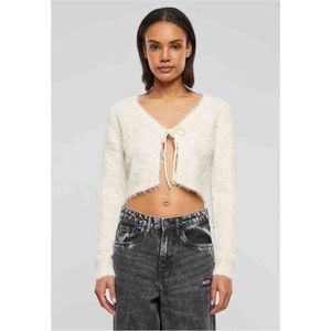 Urban Classics - Tied Cropped Feather Cardigan - XL - Beige