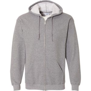 Gildan Zware Blend Unisex Adult Full Zip Hooded Sweatshirt Top (Grafiet Heide)