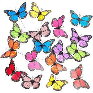 Relaxdays tuinsteker vlinder - set van 48 - tuinvlinders - tuindecoratie - gazonstekers