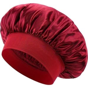 Livano Zijden Slaapmuts - Satijnen Nachtmuts - Silk Bonnet - Sleep Cap - Haarverzorging - Satin - Verstelbaar - Voor Zacht & Stralend Haar - Rood