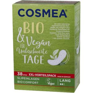 Cosmea® | 38 inlegkruisjes bio LANG vegan | biologisch katoen | zonder parfum |absorberend