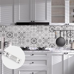 CSGoods - Zelfklevend wandtegelbehang voor badkamer en keuken - Grijs - 44 x 300 cm