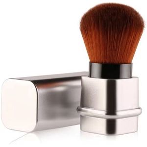 Intrekbare make-upkwast – Intrekbare make-upkwast voor highlighter, blush, bronzer en poeder – Zilver– Intrekbare make-upkwast – Zilver – Highlighter, blush, bronzer en poeder – Gemakkelijk mee te nemen – Zachte en precieze applicatie